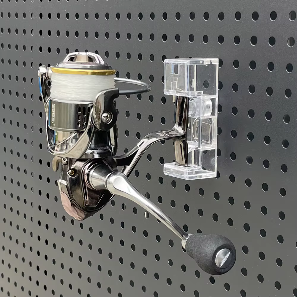 Soporte mural para carrete de pesca en tablero perforado ajustable - imagen 3