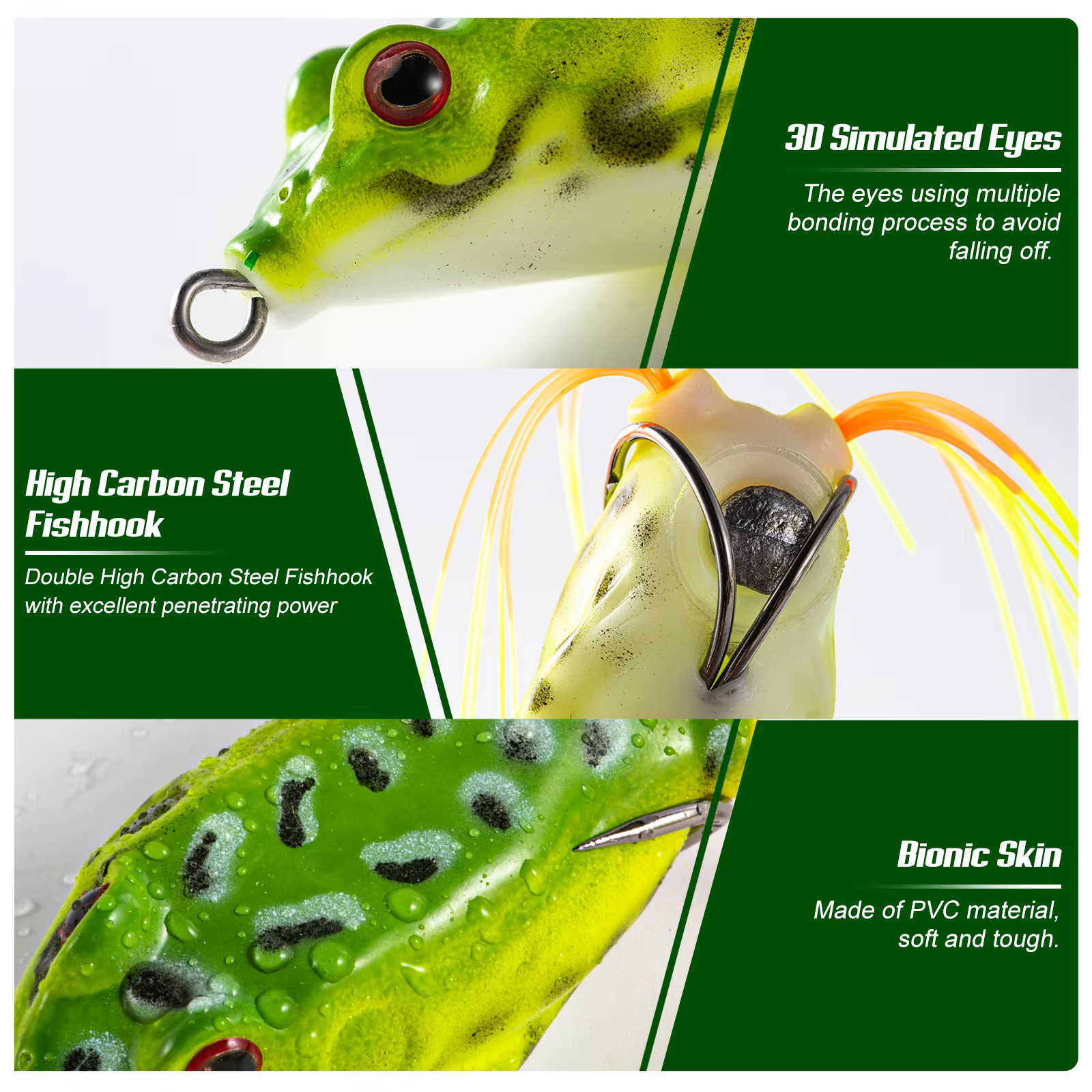 Goture Señuelo rana topwater – Giratorio para curricán de lucio - imagen 5
