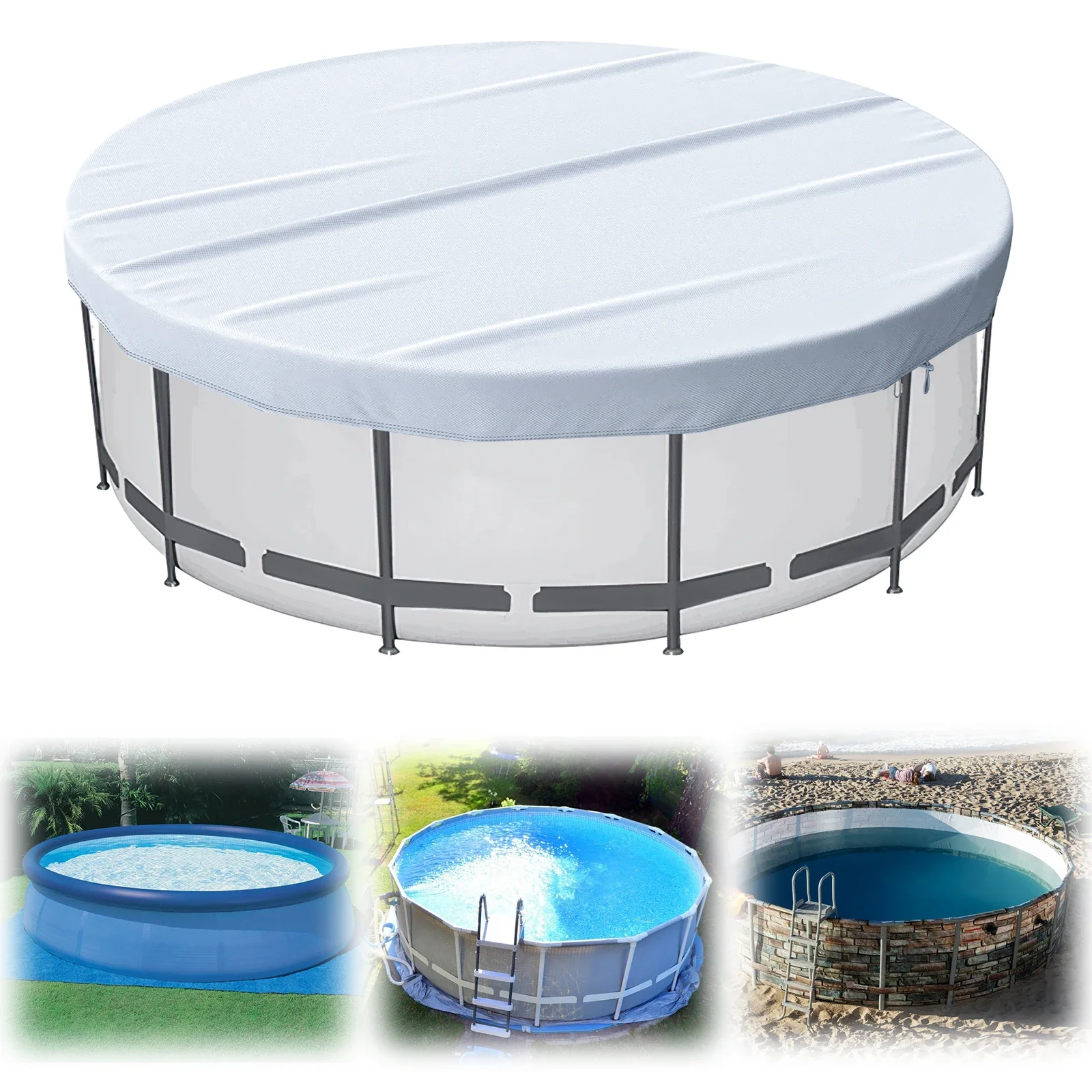 Cubierta de piscina Goture redonda solar resistente al desgarro