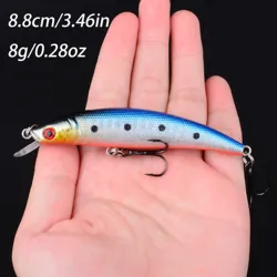 Crankbait flotante minnow 3D: cebo duro con anzuelos y ojos