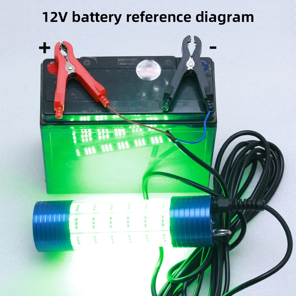 Luz subacuática LED alta potencia verde y blanca para pesca nocturna - imagen 4