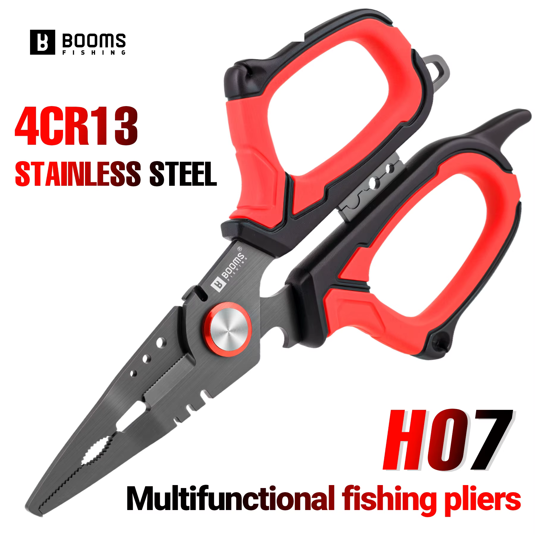 Alicates pesca Booms Fishing multifuncionales en acero inoxidable