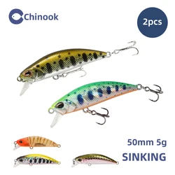CHINOOK Minnow Wobblers 50mm Señuelos Artificial para Lubina