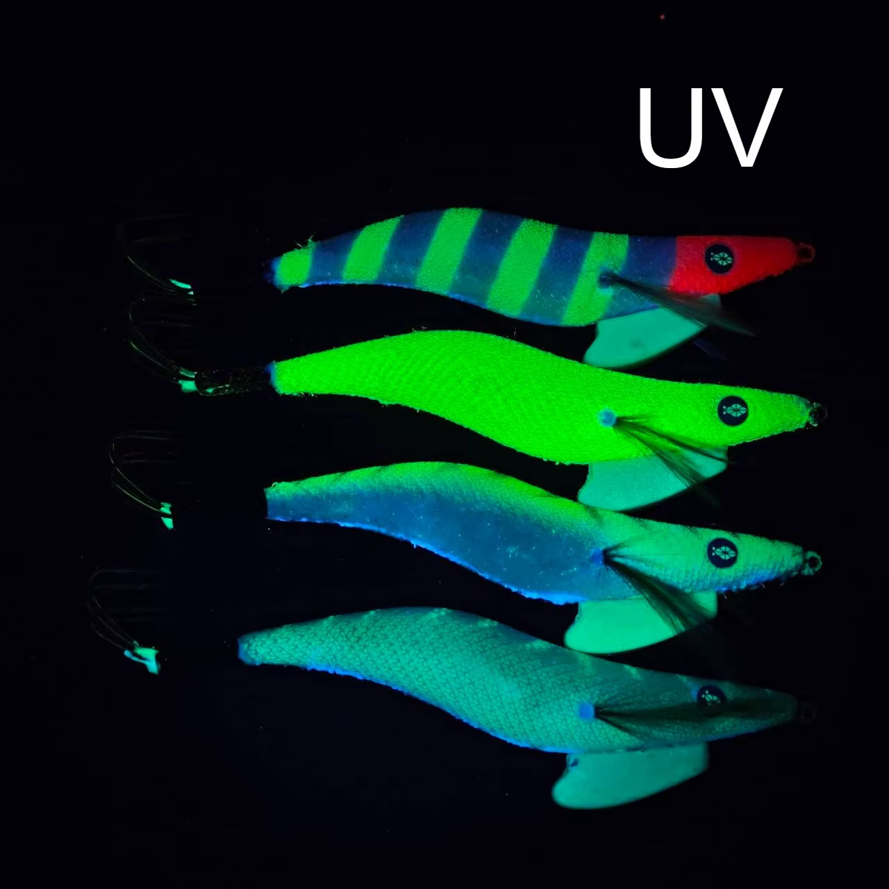 Señuelo Egi de madera con brillo UV para calamares y sepias - imagen 4