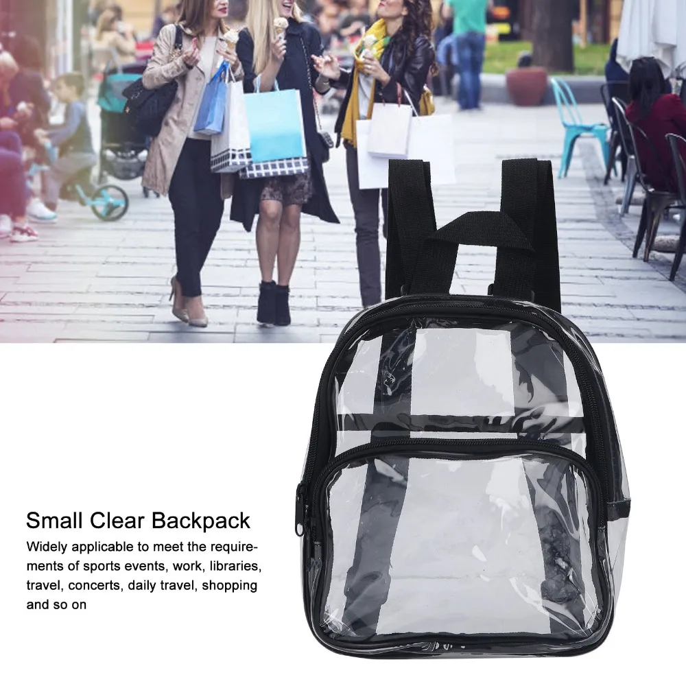 Mochila transparente ajustable PVC resistente para trabajo y estudios - imagen 2