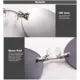 Gafas fotocromáticas vintage sin montura con clip UV400