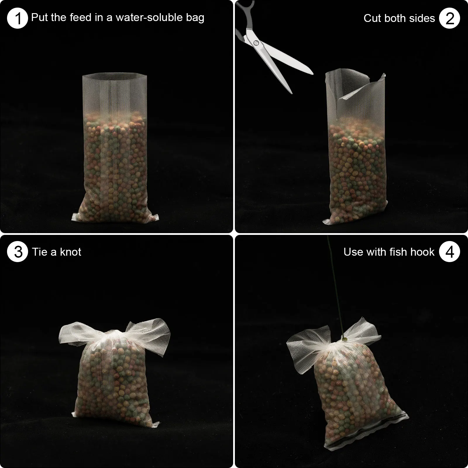 Bolsas PVA solubles para cebo de carpa – Disolución rápida - imagen 3