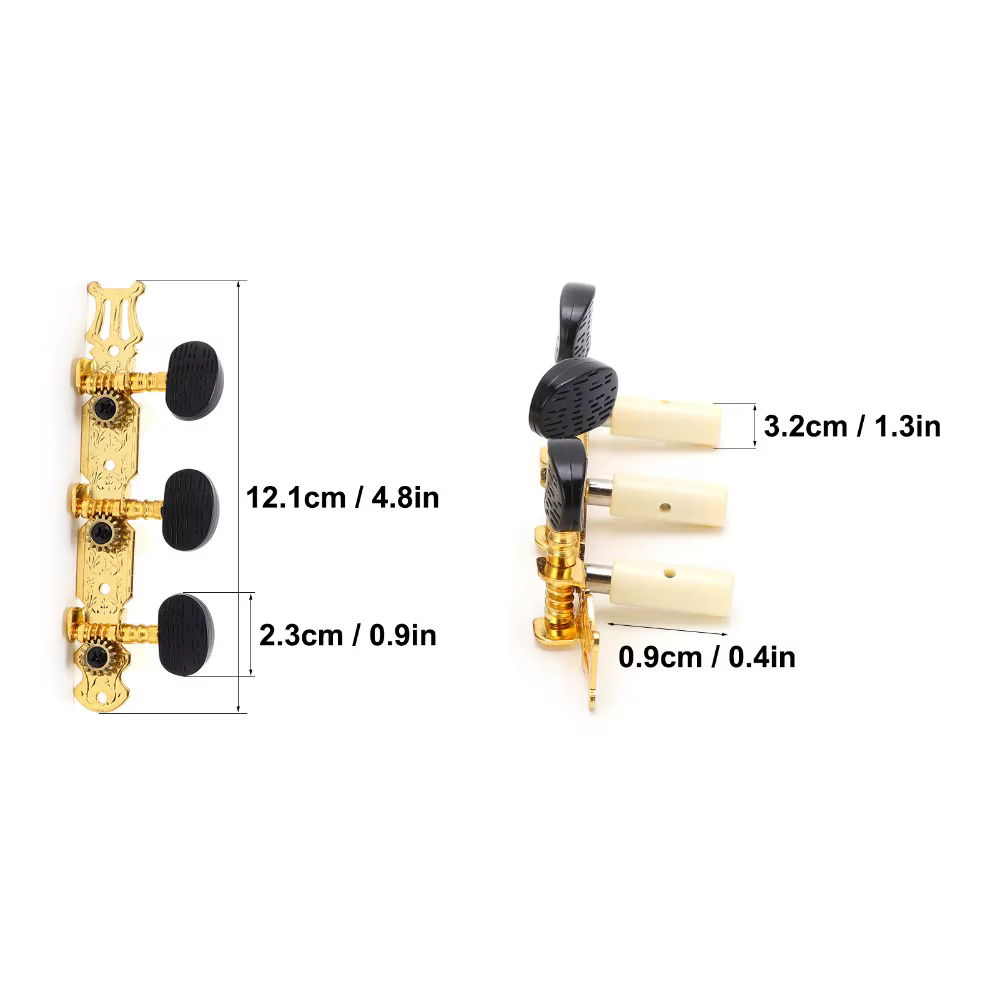 Clavija de afinación guitarra negro y dorado