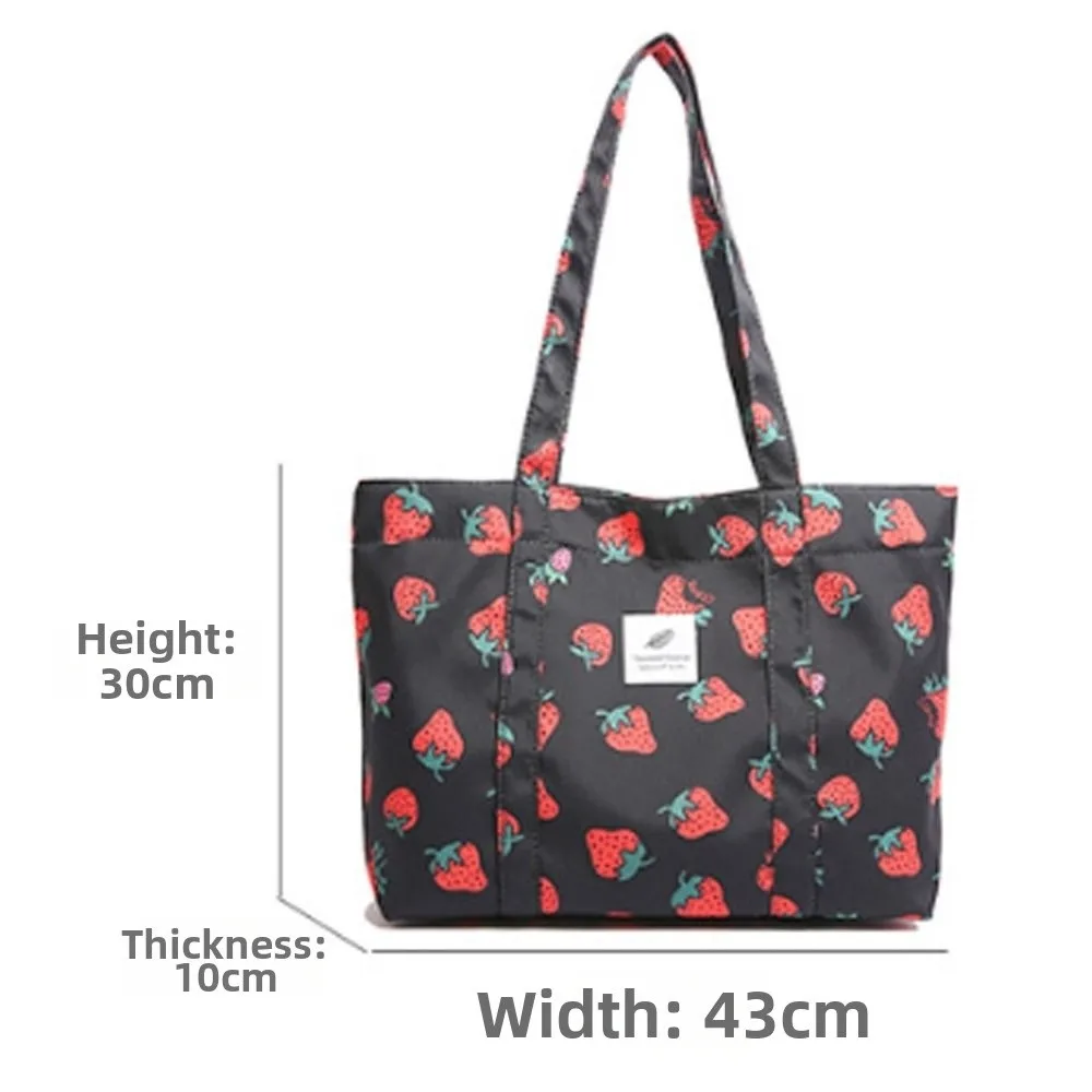 Bolsa de hombro casual estampado de fresas gran capacidad - imagen 4