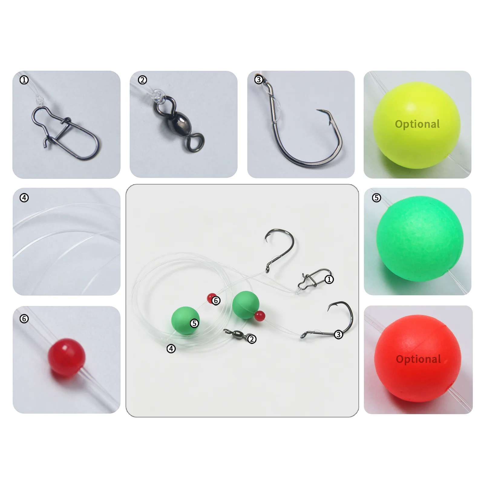 Kit de pesca pompano con flotadores de espuma y anzuelos circulares - imagen 4