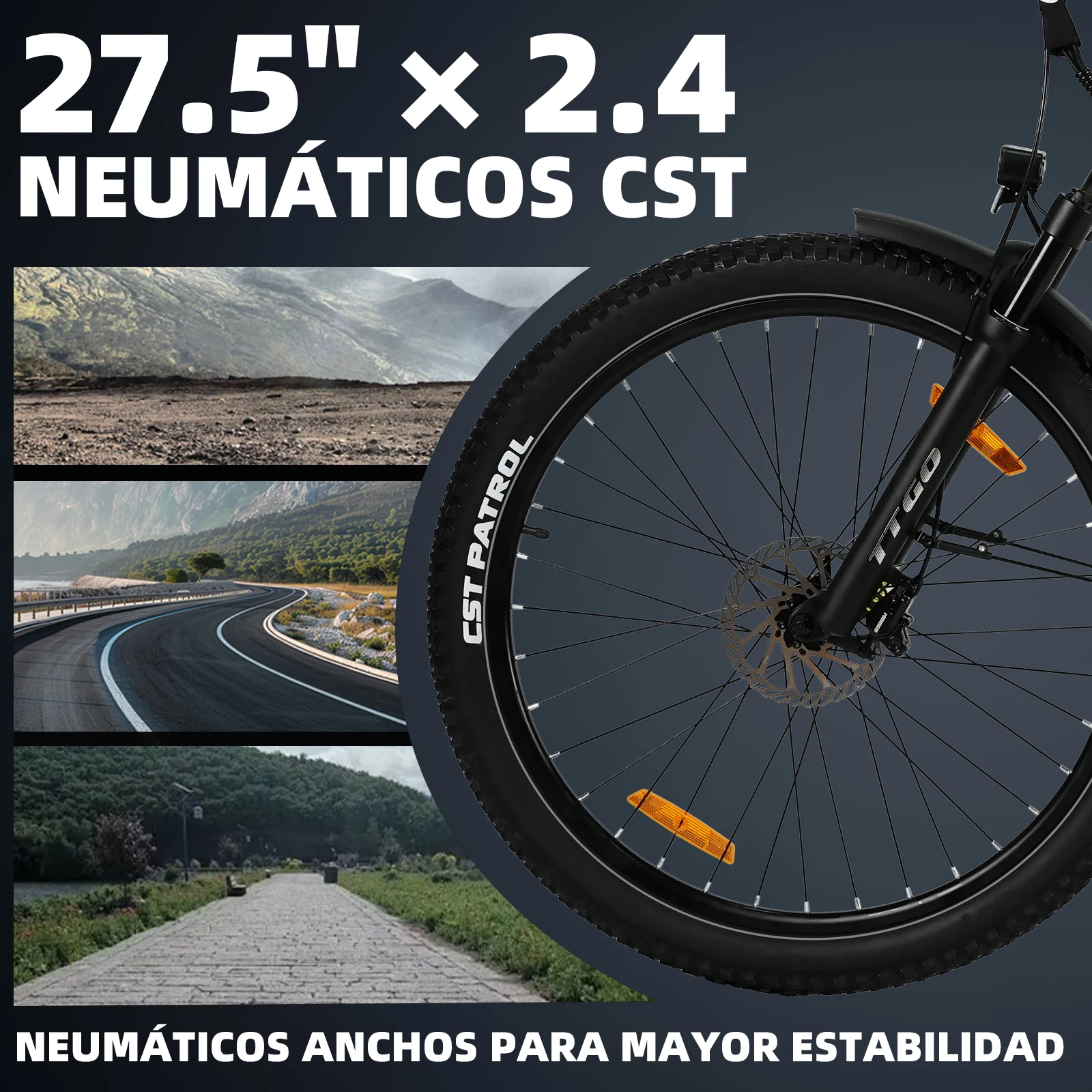 TTGO bicicleta eléctrica con batería extraíble y freno hidráulico - imagen 4