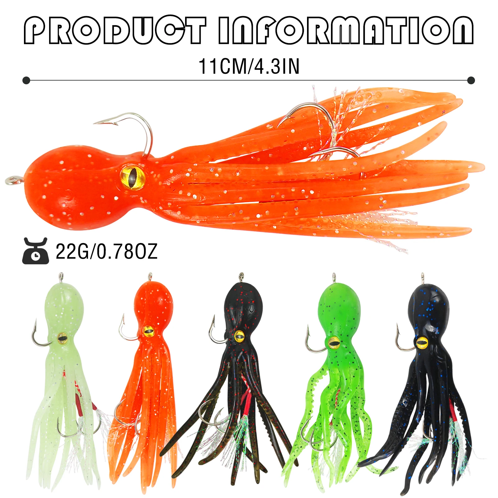 Free Fisher señuelos pulpo para mar, faldas calamar y trolling - imagen 2
