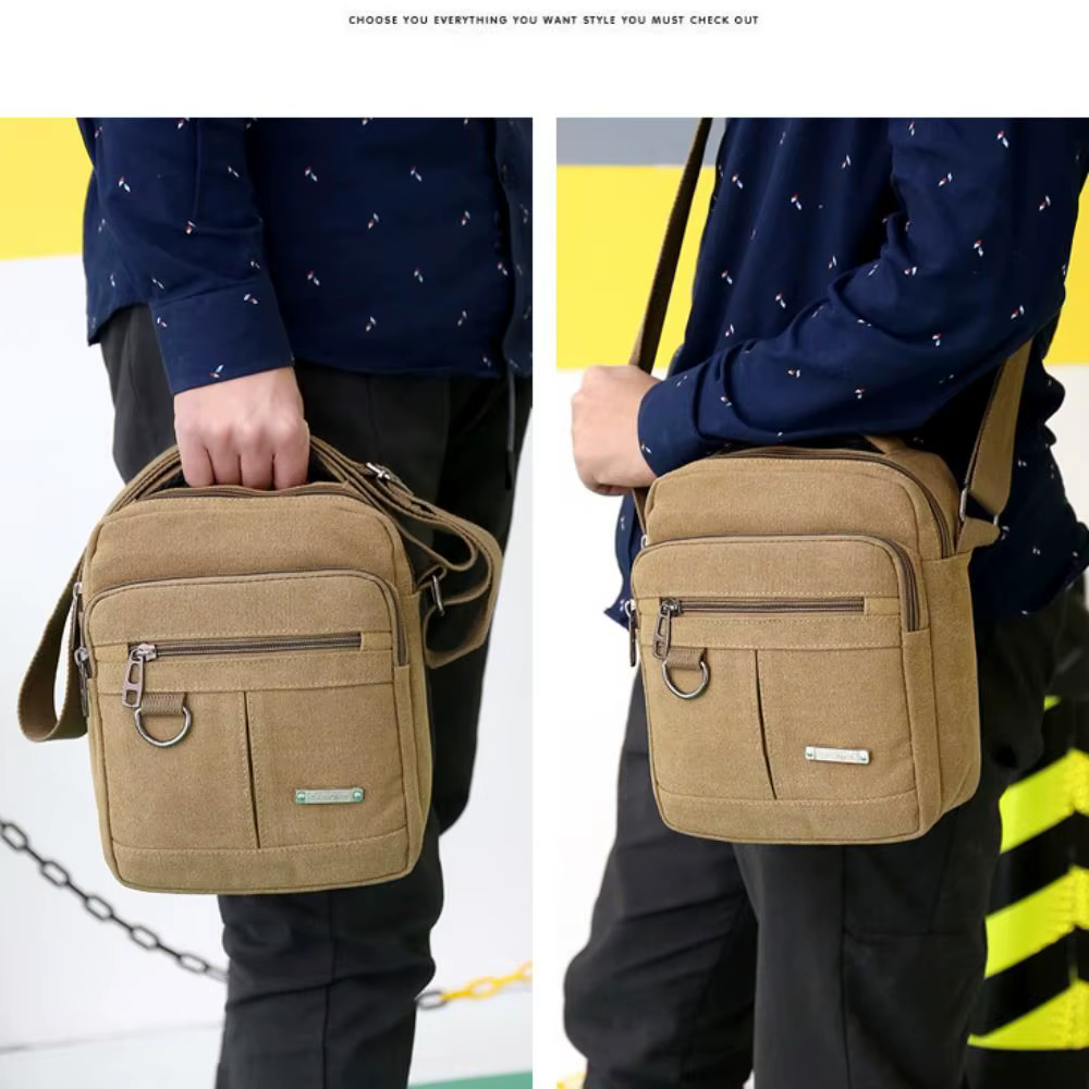 Bolso de lona bandolera para pesca y actividades al aire libre - imagen 2