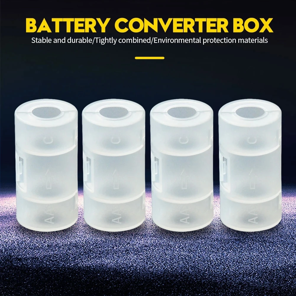 Caja de almacenamiento transparente para baterías AA y C con adaptador - imagen 3
