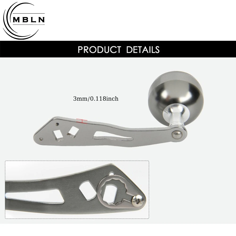 Manivela metálica para carrete baitcasting 8x5mm - imagen 3