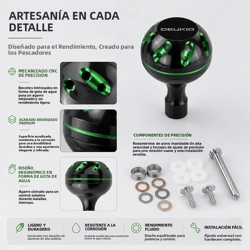 Manivela de carrete baitcasting con pomo metálico y brazo basculante - imagen 4