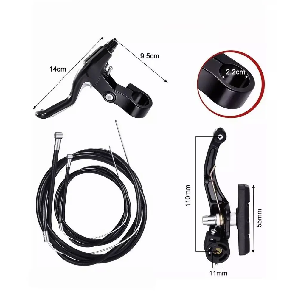 Frenos en V de aluminio negros con cable y fácil instalación - imagen 5