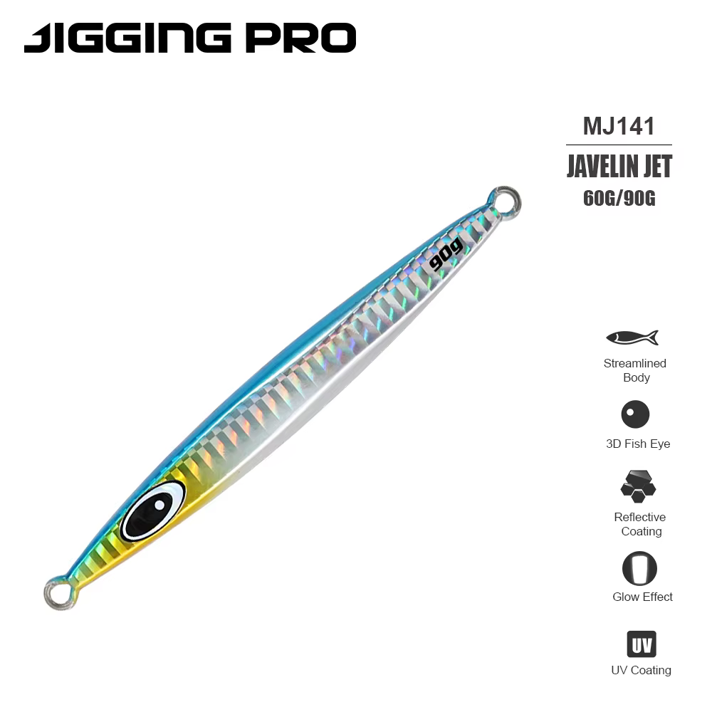 JIGGING PRO Javelin Jet Jig Metálico Señuelo Luminoso Largo Alcance - imagen 5