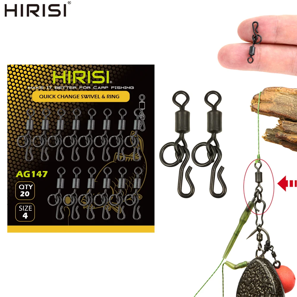 Giratorios de carpa Hirisi AG147 negros mate con cambio rápido