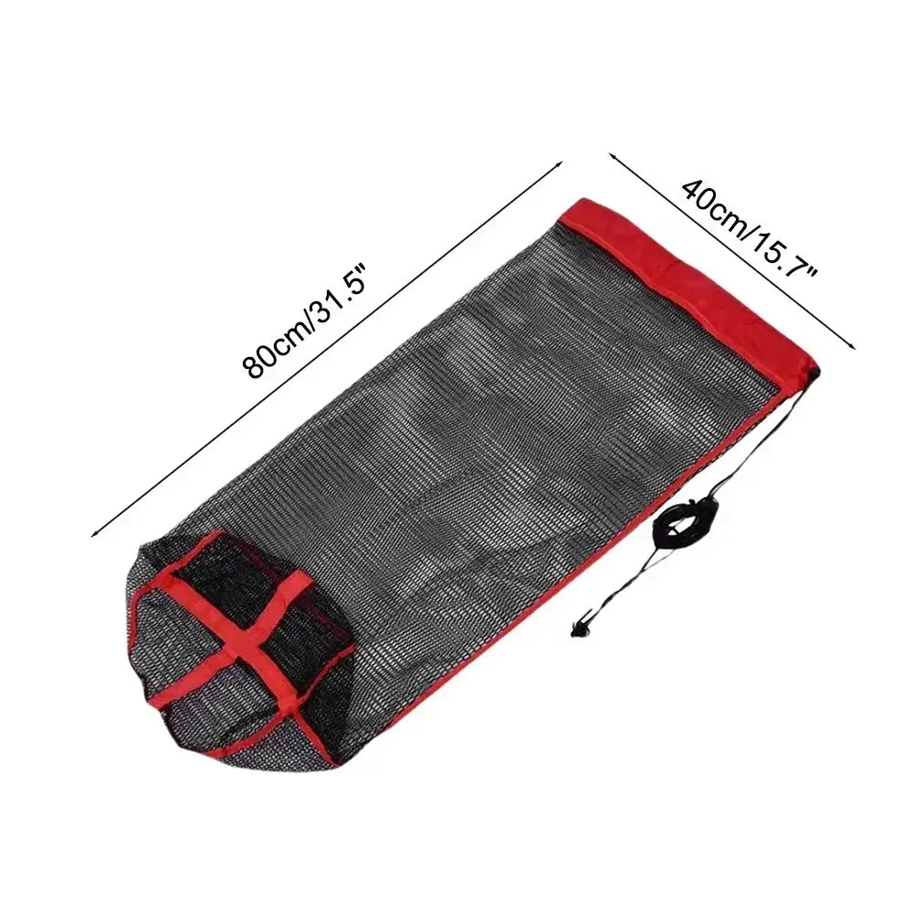 Bolsa de malla de nailon para pesca plegable con cordón