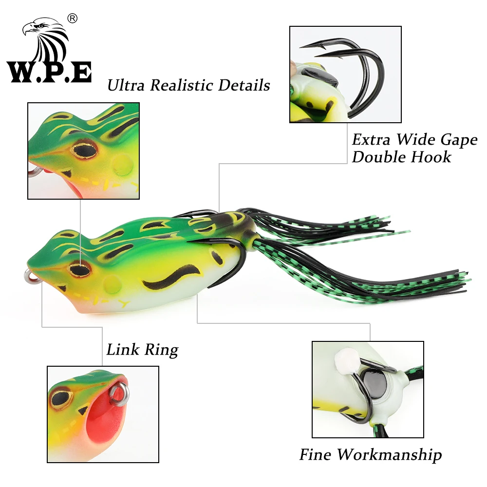 W.P.E Señuelo Rana 6,5cm para Lucio – Softbait Silicona - imagen 5