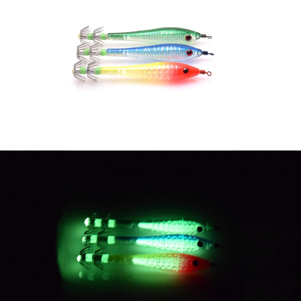 Anzuelos para calamar con luz nocturna y doble gancho para mar - imagen 3