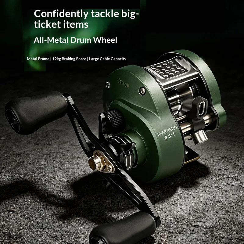 Carrete baitcasting metálico freno magnético anti-retroceso alcance - imagen 3