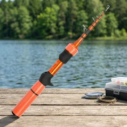 Caña de pescar telescópica portátil de fibra de carbono para pesca en río, lago y exterior