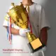 Trofeo de pesca oro personalizable, gran tamaño con tapa metálica - imagen 2