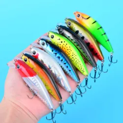 Señuelo Minnow hundimiento lento de plástico duro para trucha y lubina