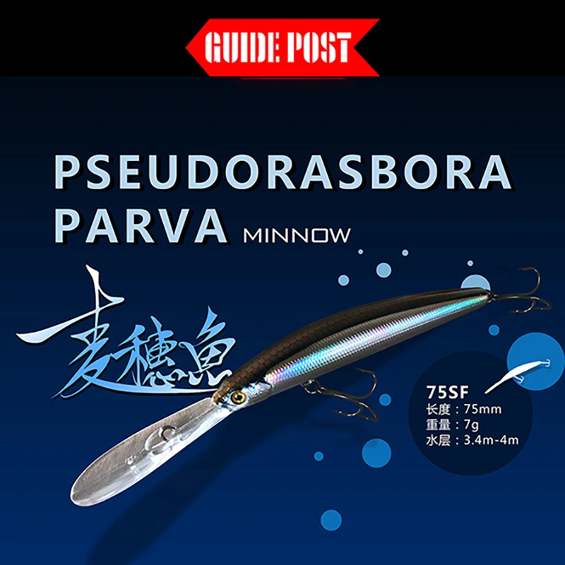 Señuelo AJLURES Minnow 75mm vista lateral