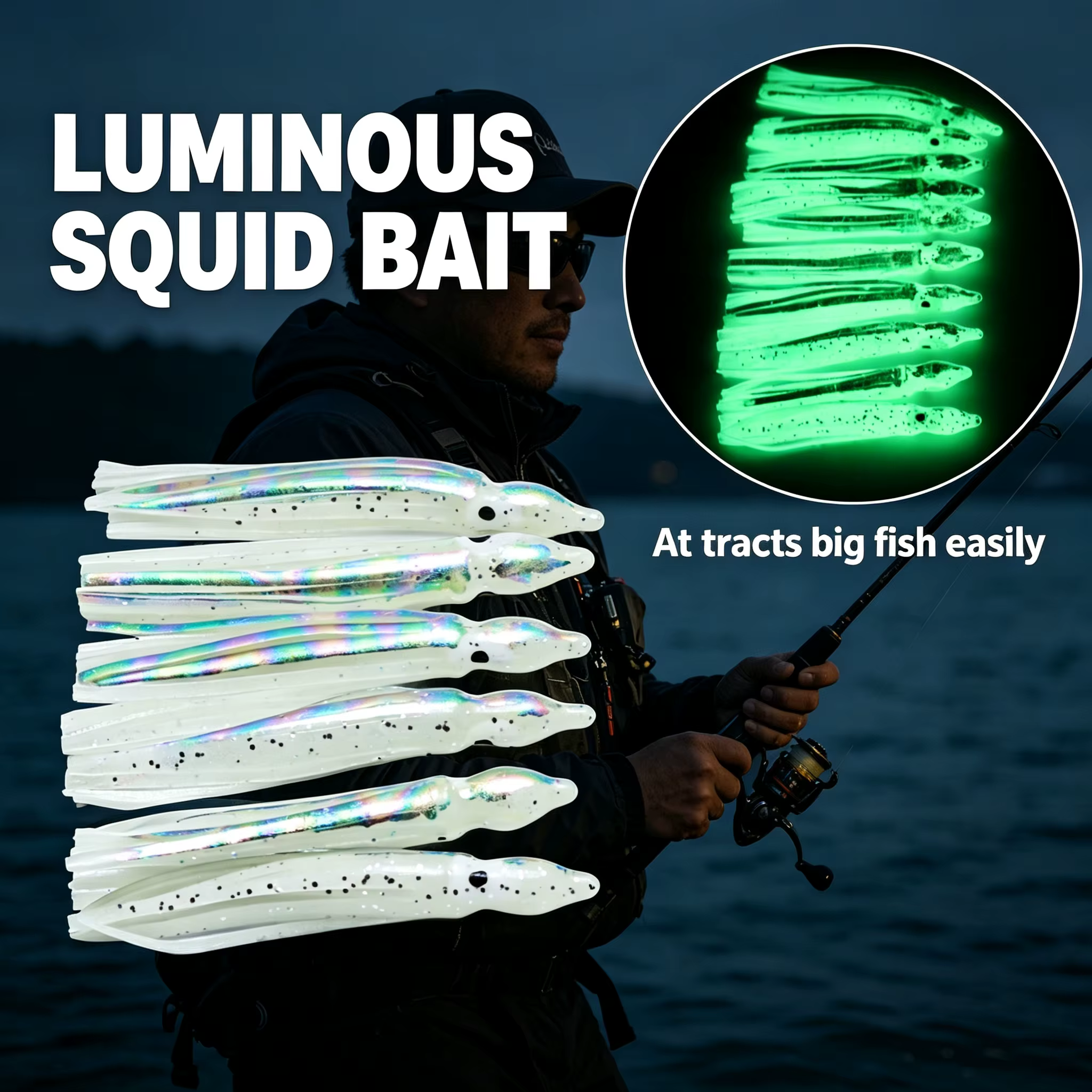 Señuelo de calamar de silicona para pesca en agua salada - imagen 3