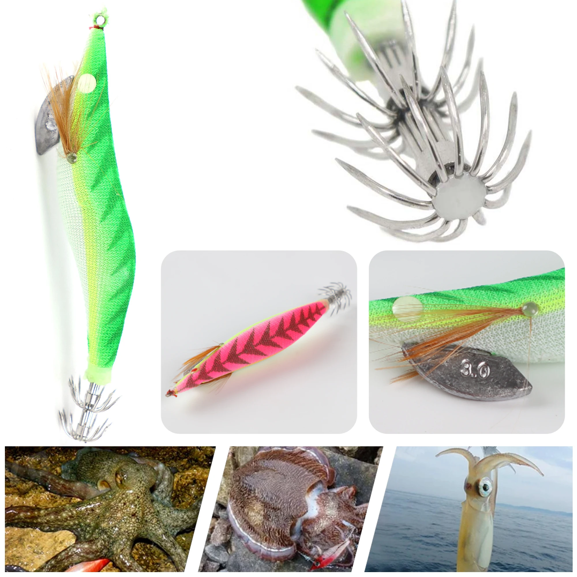 FREE FISHER Plantillas de calamar luminosas con ojos 3D - imagen 2