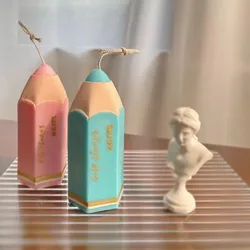 Molde silicona 3D para velas cilíndricas con forma de crayón