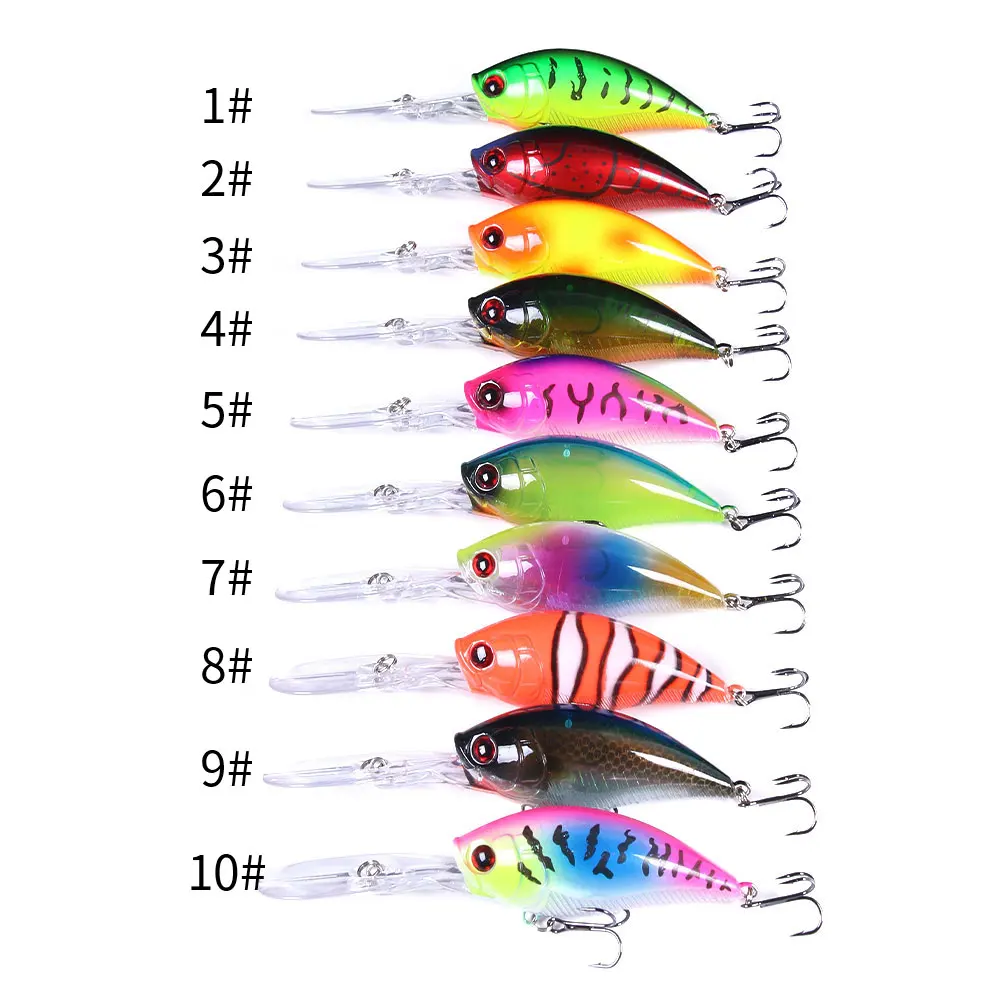 Señuelos Crankbait buceo profundo wobbler labio largo triples afilados - imagen 5