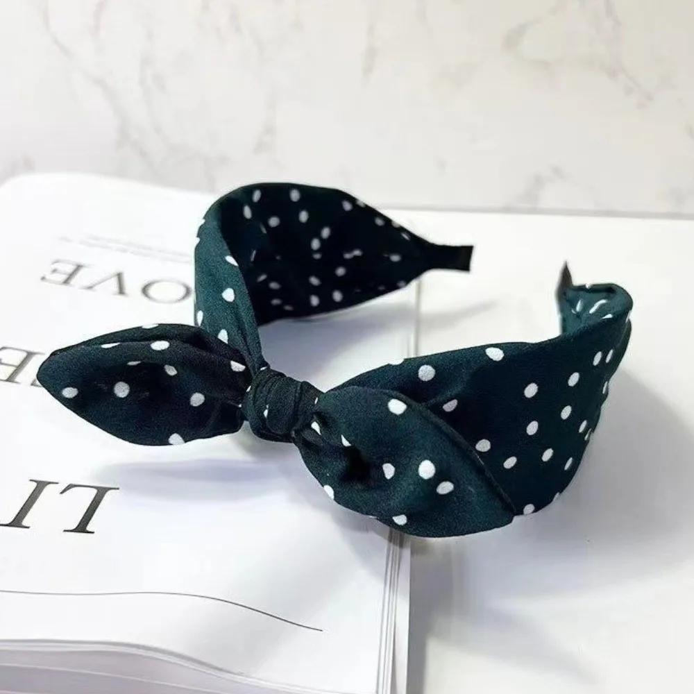 Diadema ancha con lazo, pinza pelo retro lunares orejas conejo - imagen 3
