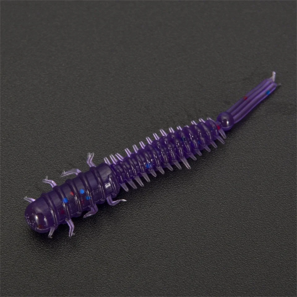 Detalle del cuerpo flexible del gusano de silicona