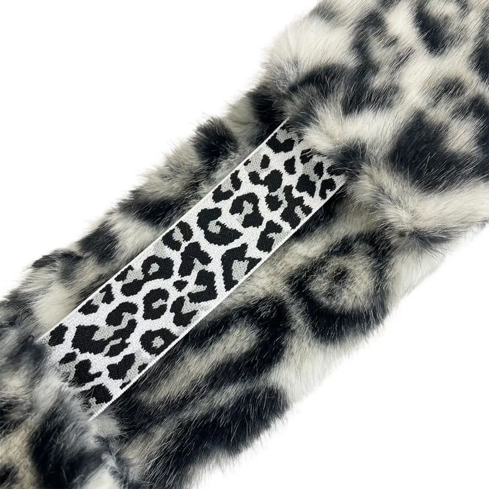 Diadema de invierno de pelo sintético con estampado de leopardo - imagen 4