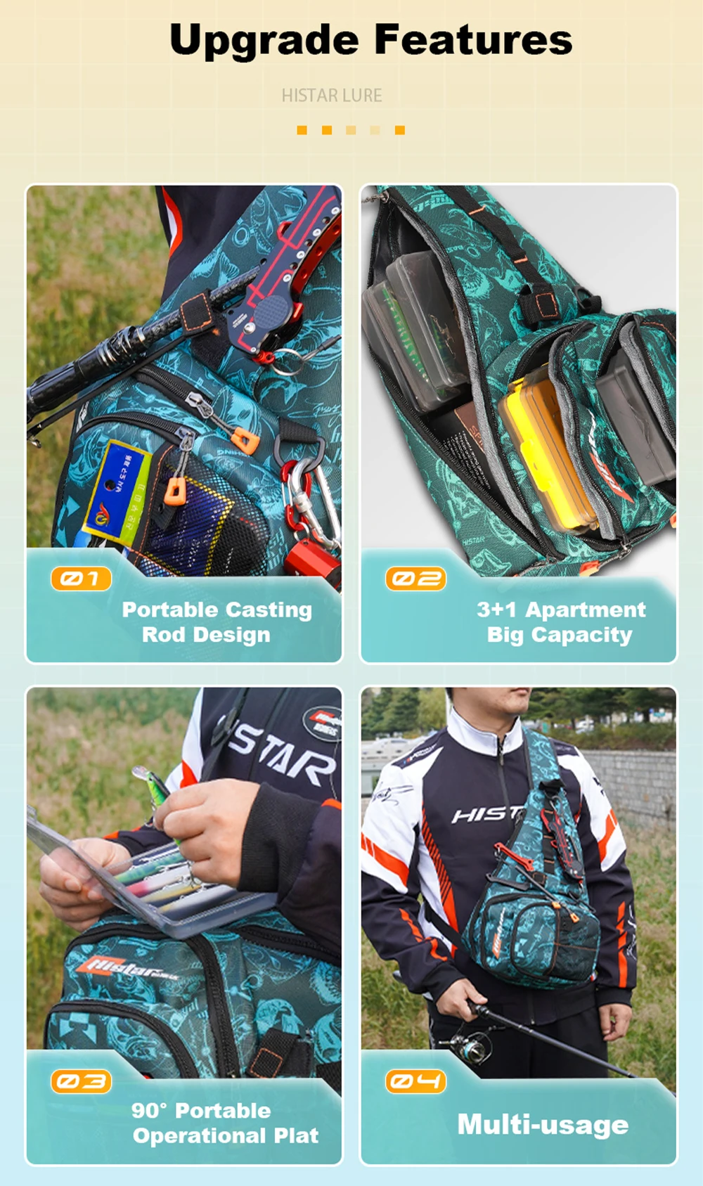 Bolso de gran capacidad para llevar equipo de pesca