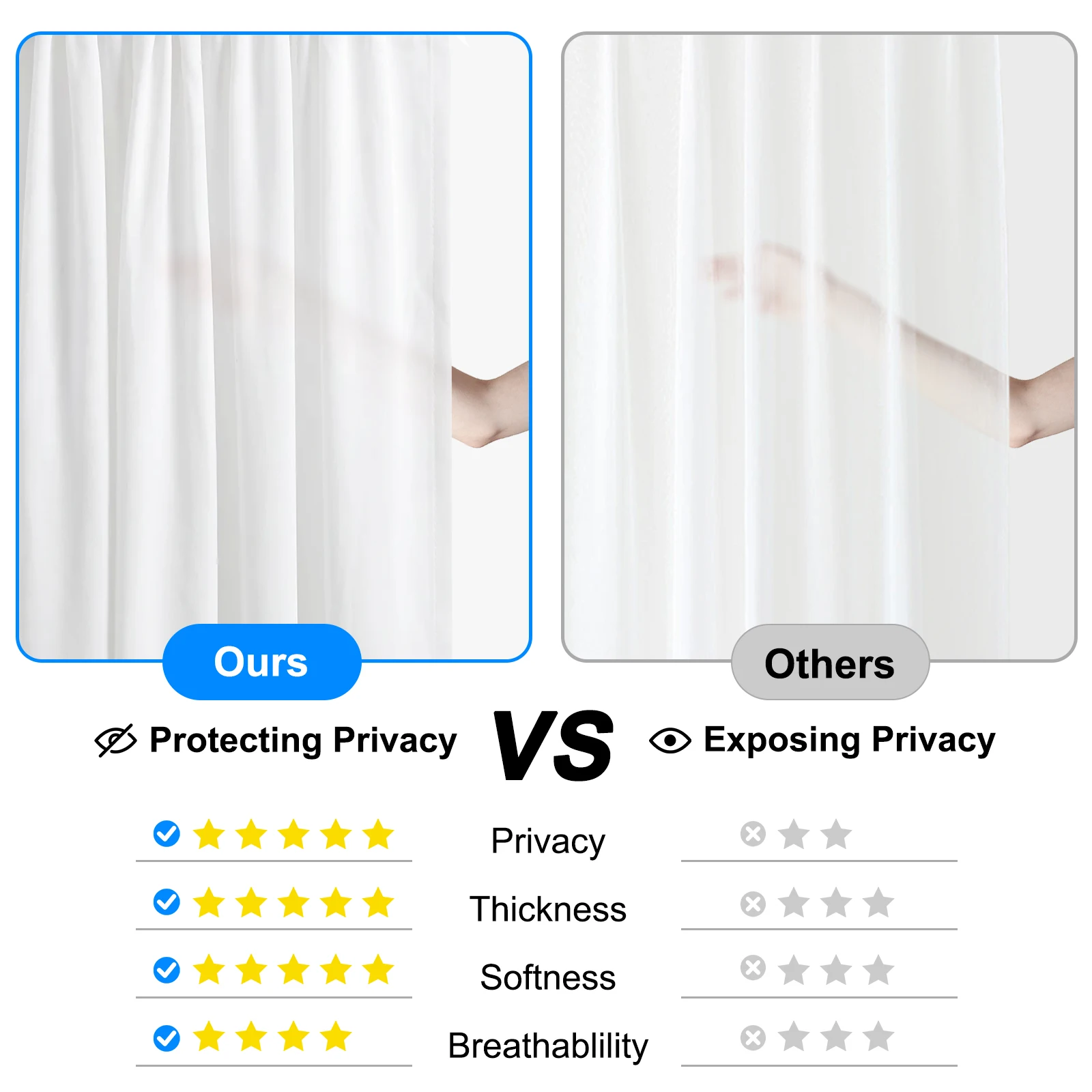 Cortinas translúcidas impermeables para privacidad en exteriores - imagen 3