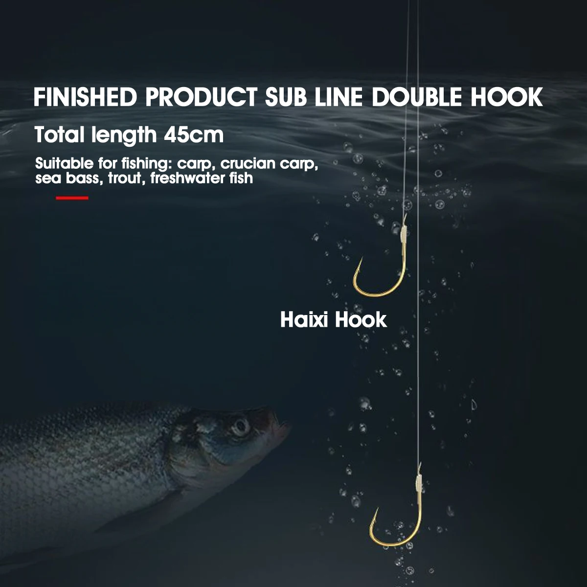 Juego de anzuelo doble con línea para pesca carpa y cruciana - imagen 5