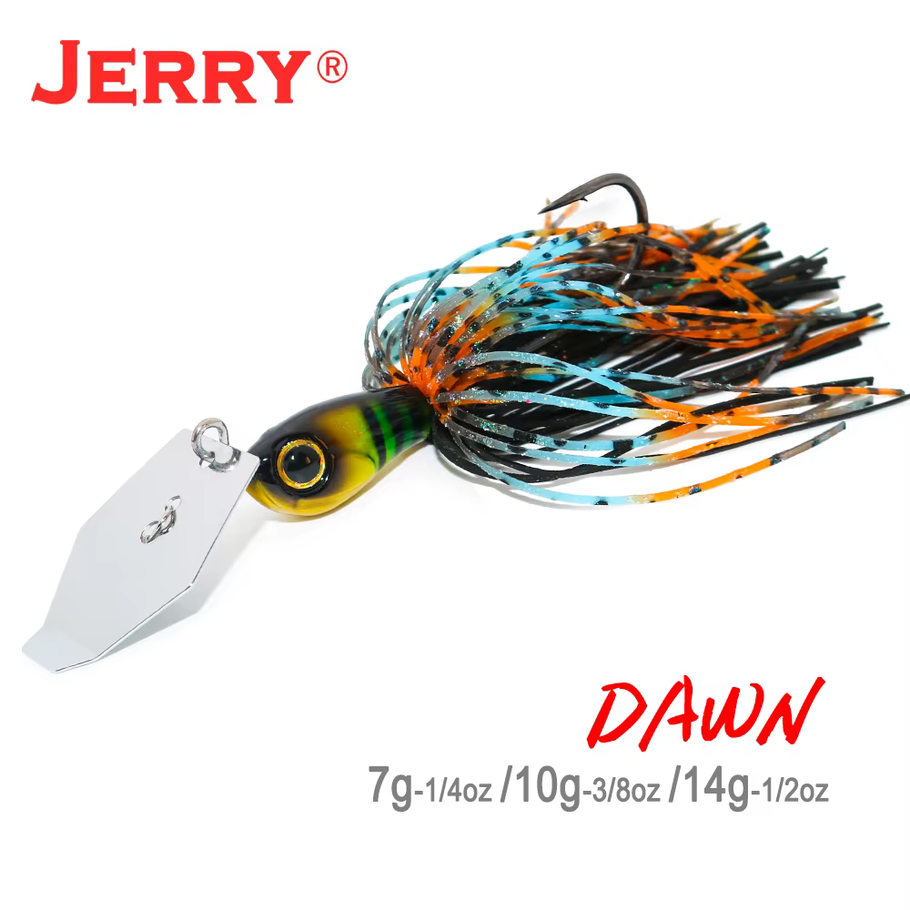 Jerry Dawn Chatterbait – Señuelo vibratorio para lubina con faldas de silicona