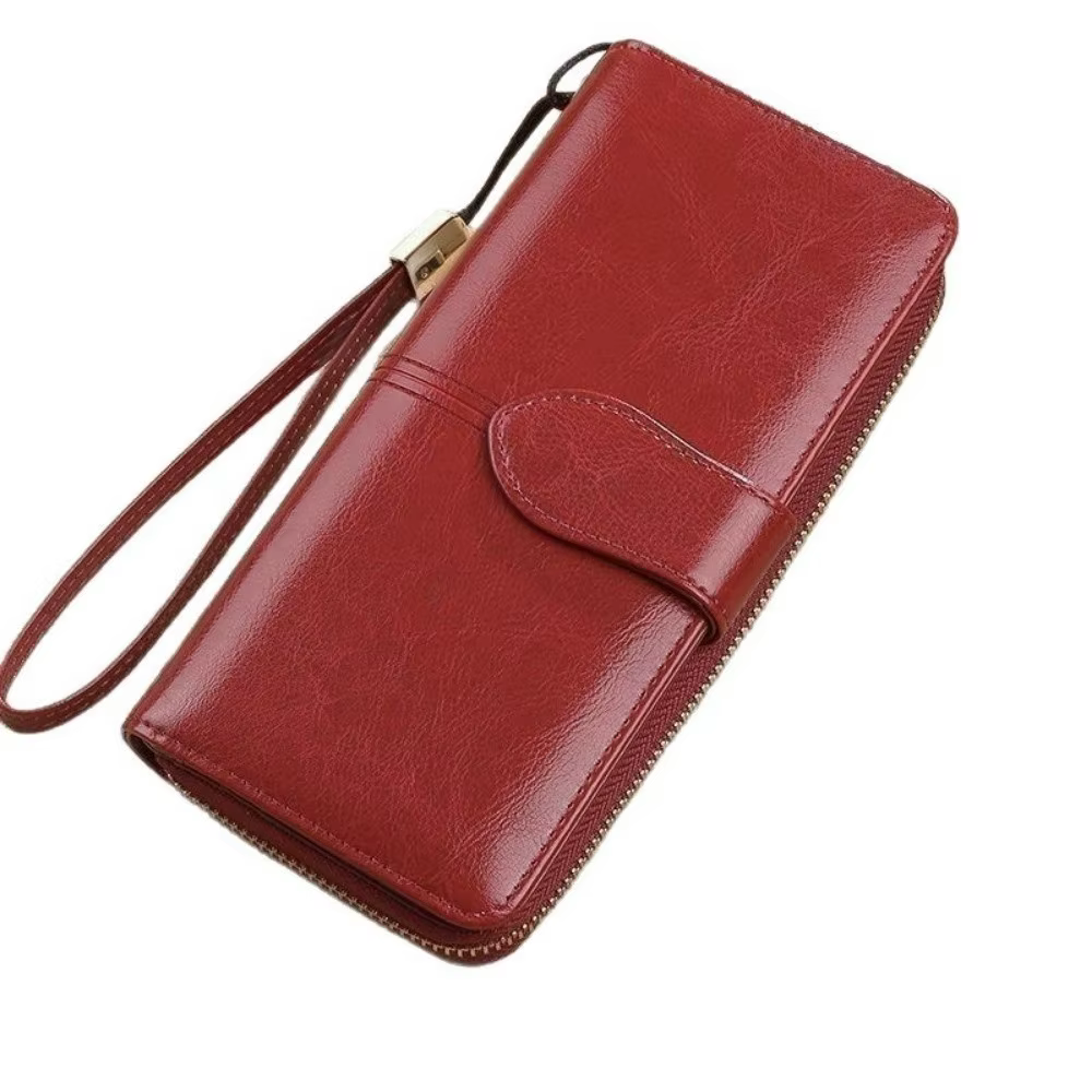 Cartera Larga de Cuero Encerado para Mujer – Gran Capacidad y Viaje - imagen 4