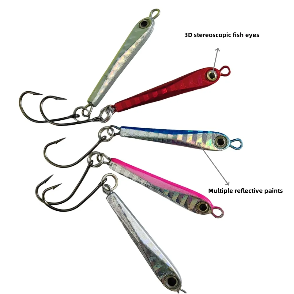 Señuelo metálico con anzuelo simple para peces pequeños - imagen 3