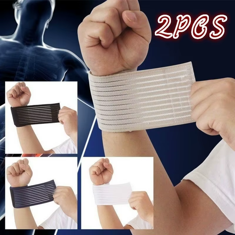Vendaje elástico autoadhesivo negro usado en muñeca