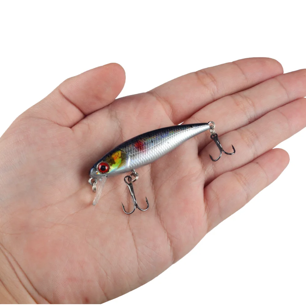Señuelo de pesca tipo Minnow con ojos 3D y color realista