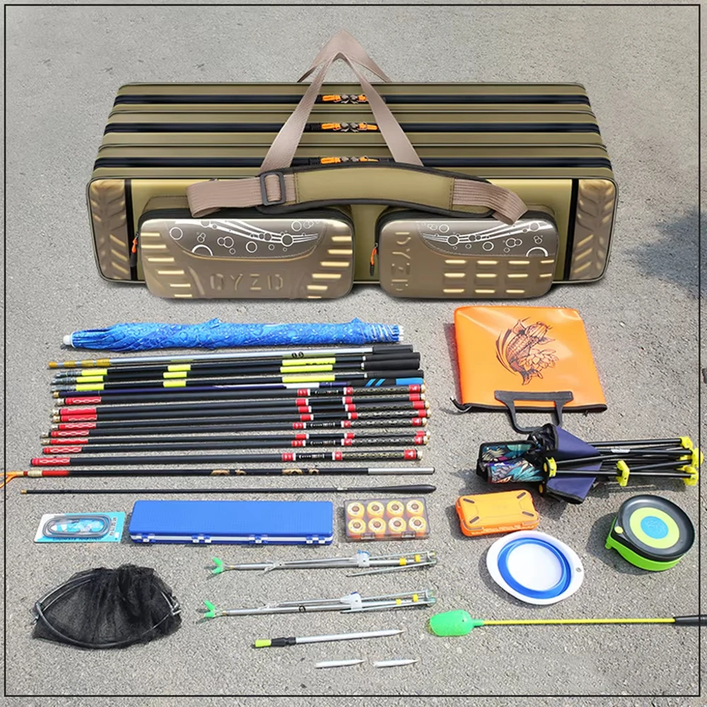 Bolsa de pesca de tela Oxford para caña y carrete plegable compacta - imagen 2