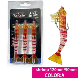 TAKEDO Gamba blando TPE 90mm – Set 3 uds con anzuelo VMC