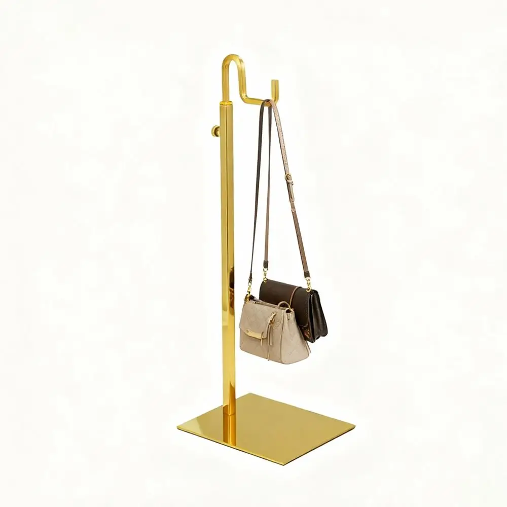 Expositor ajustable para bolsos de acero inoxidable dorado o plateado - imagen 2