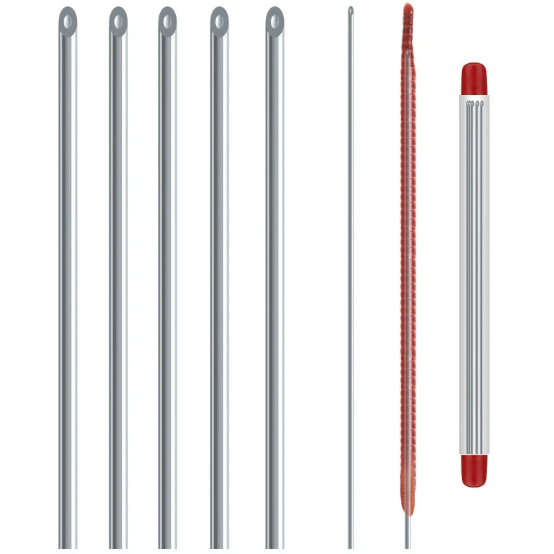 Agujas de acero inoxidable para montaje de cebo de gusano